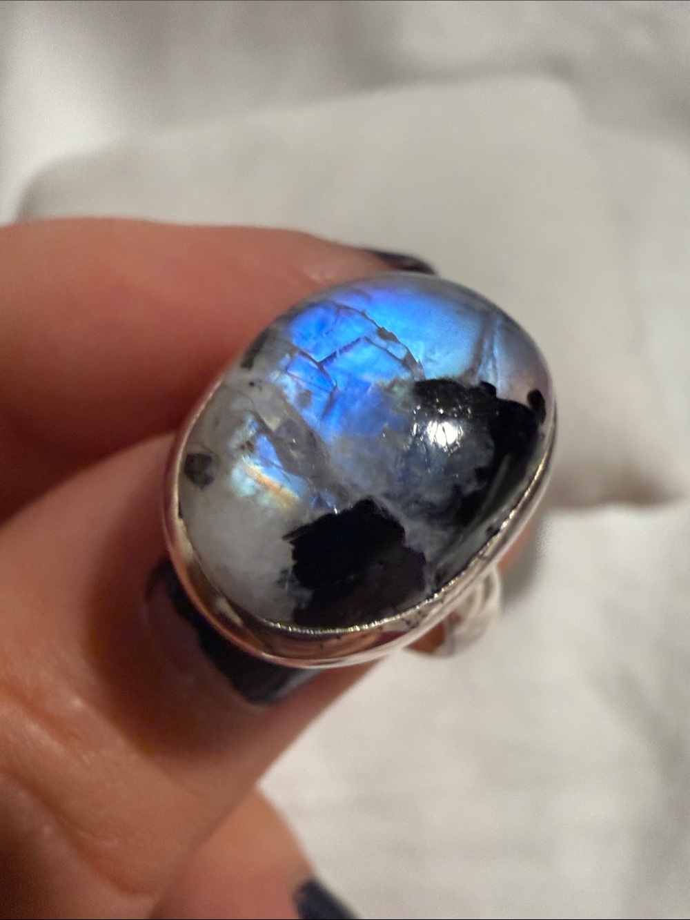 Moonstone 925 sterling silver ring 6